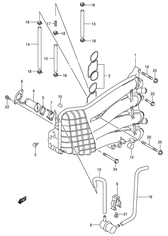 Suzuki DF 70 Inlet Manifold (2002-2008)
