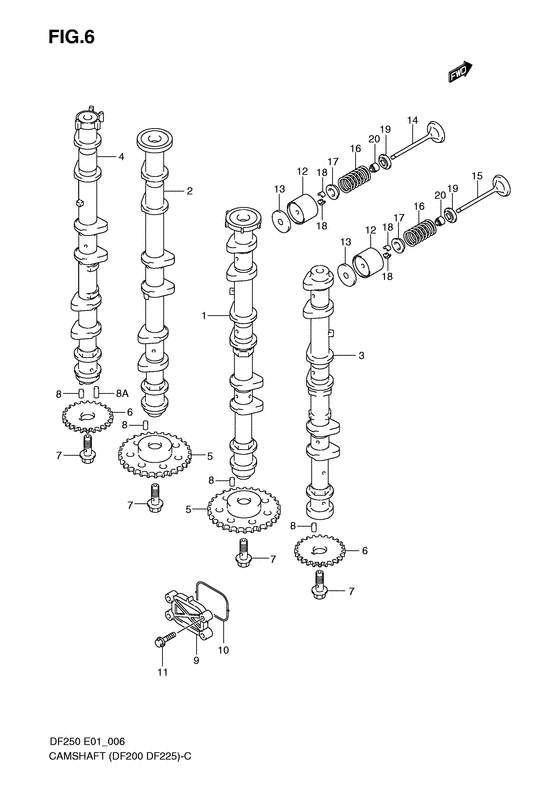 Suzuki DF 200 Camshaft