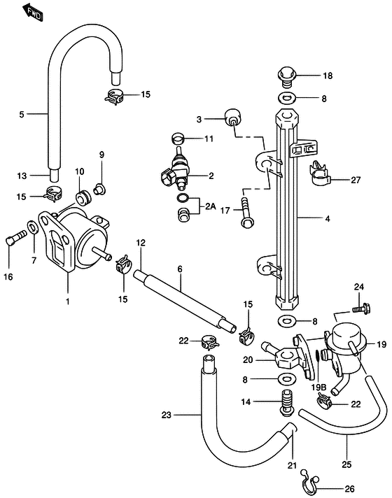 Suzuki DF 70 Fuel injector (NOTE : REFER TO FIG.17(C- 9) FOR DF60:971544~MODEL:09,DF70:972016~MODEL:09)