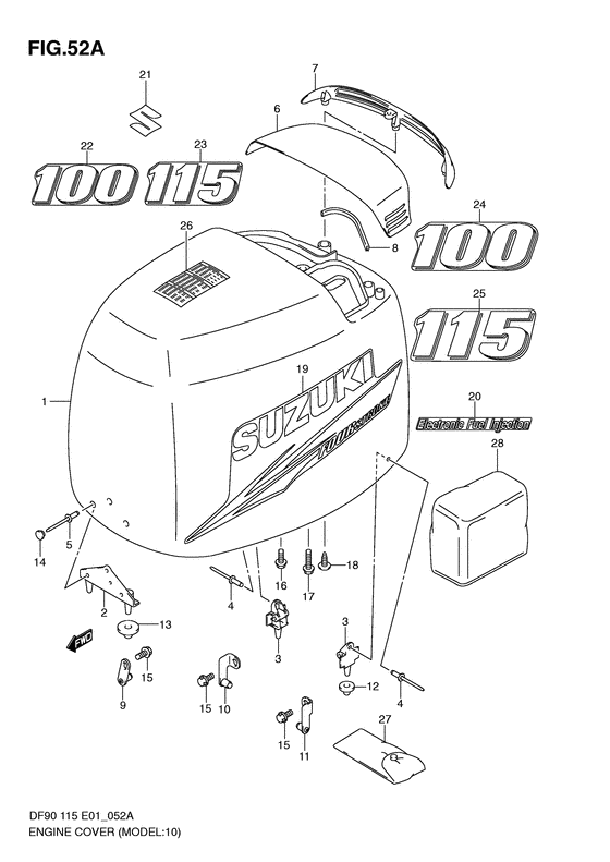 Suzuki DF 115 Engine Cover 2010 & Newer