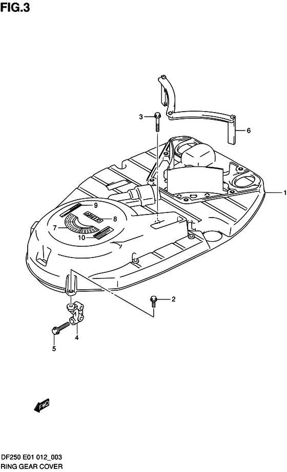 Suzuki DF 250 Ring Gear Cover
