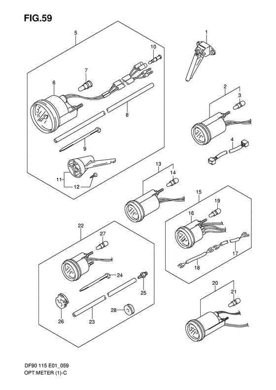 Suzuki DF 115 Opt: Meter 2001 to 2004