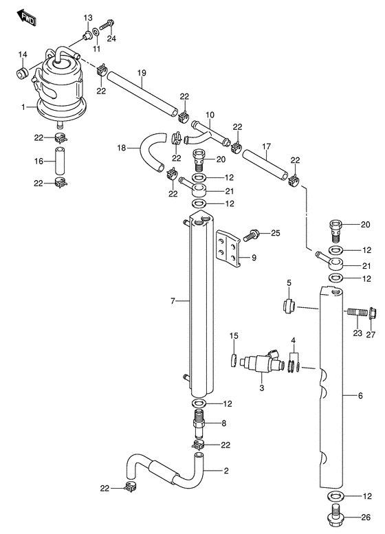 Suzuki DF 115 Fuel Injector