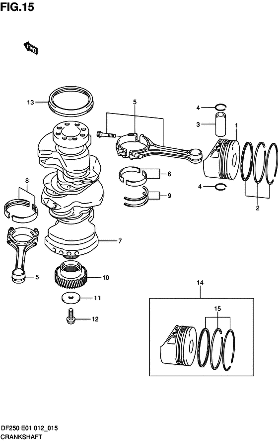 Suzuki DF 250 Crankshaft
