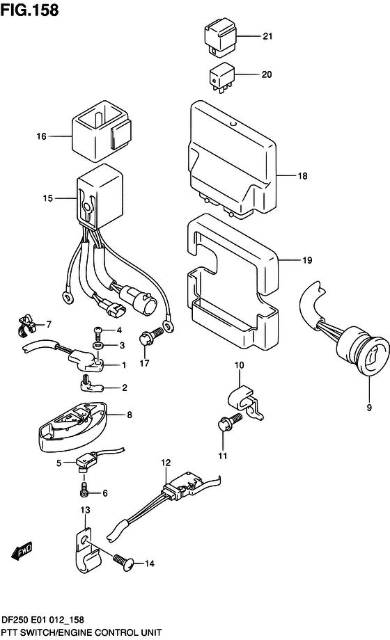 Suzuki DF 250 PTT Switch/Engine Control Unit