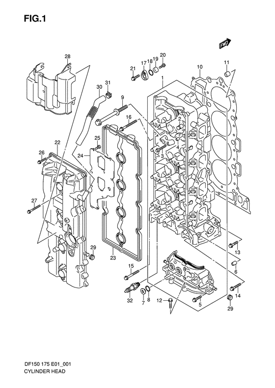 Suzuki DF 175 Cylinder Head