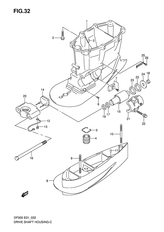 Suzuki DF 300 Drive Shaft Housing