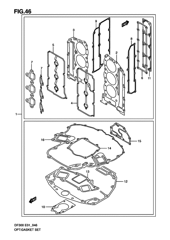 Suzuki DF 300 Opt: Gasket Set