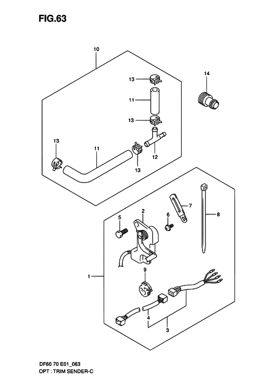Suzuki DF 70 Opt:trim sender