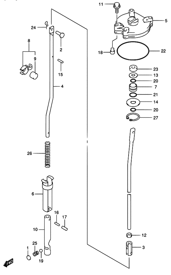 Suzuki DF 70 Shift rod