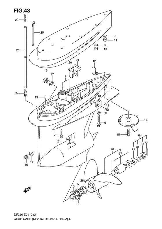 Suzuki DF 200 Gear Case (C/R)