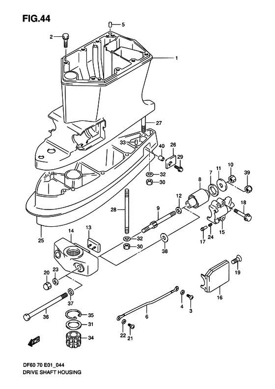 Suzuki DF 70 Drive shaft housing