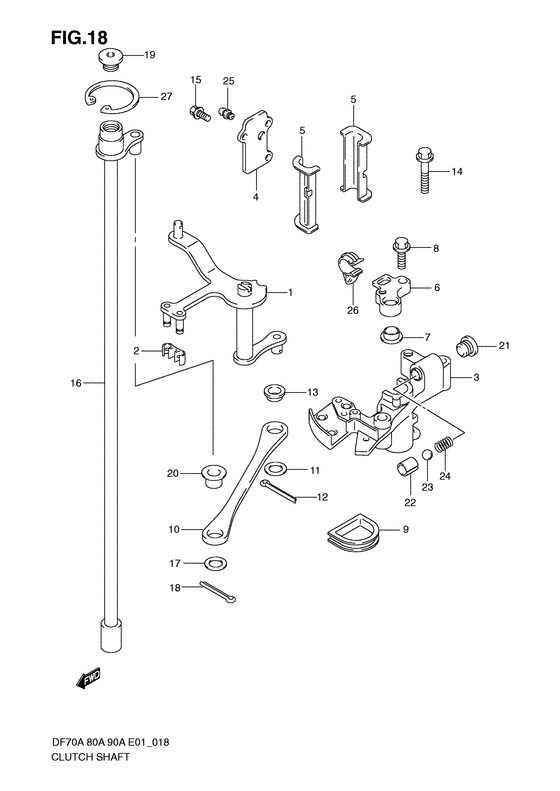 Suzuki DF 90 Clutch Shaft