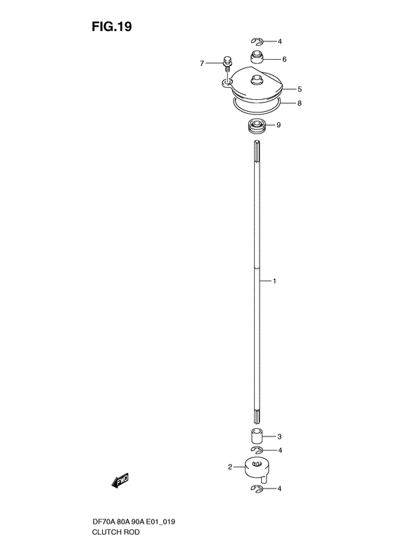 Suzuki DF 90 Clutch Rod