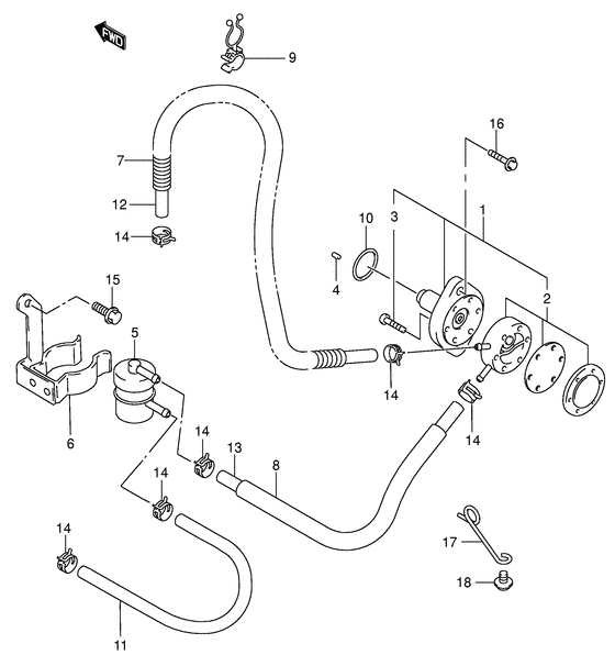 Suzuki DF 70 Fuel Injector (S/N 972016 to 2008)