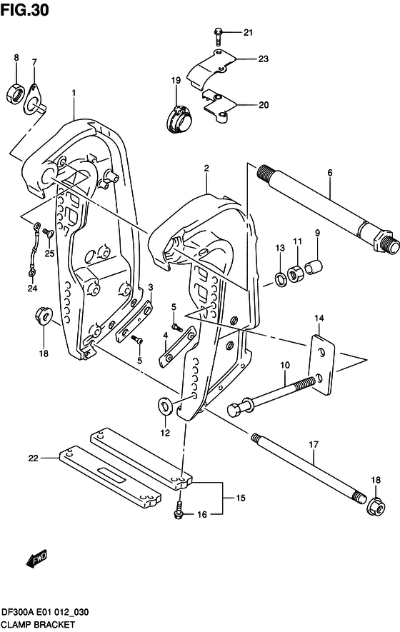 Suzuki DF 300 Clamp Bracket