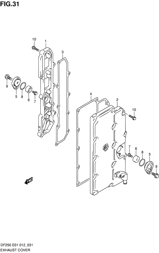 Suzuki DF 250 Exhaust Cover