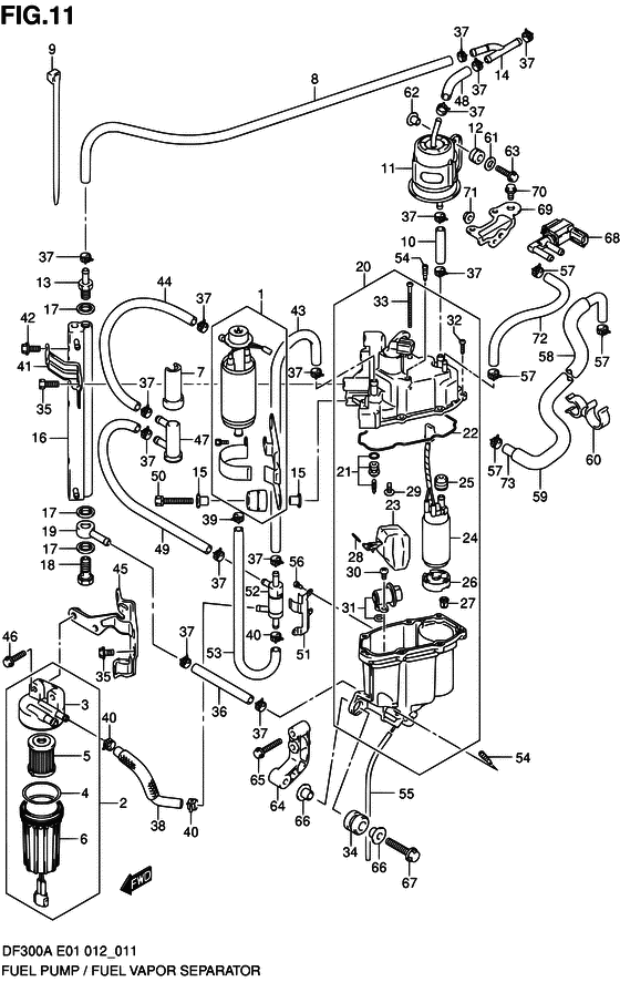 Suzuki DF 300 Fuel Pump/Fuel Vapor Separator