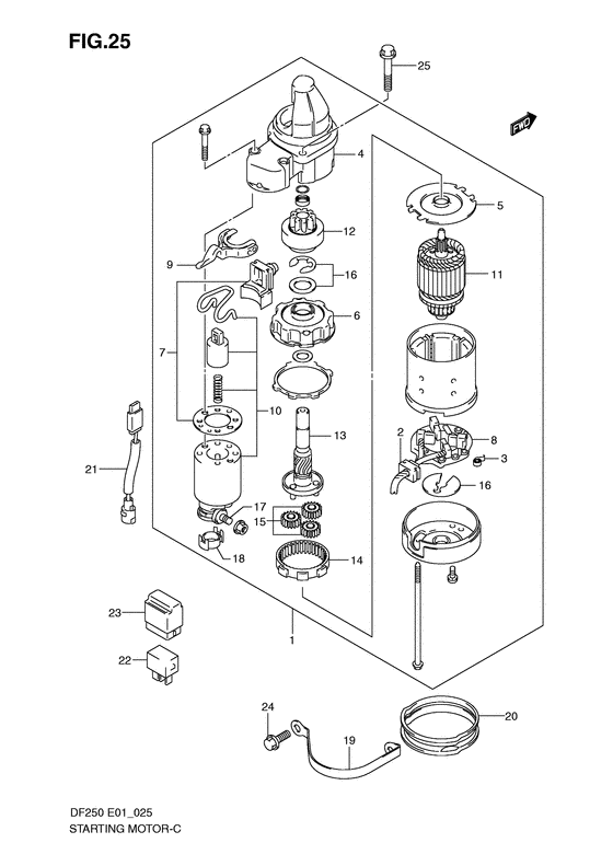 Suzuki DF 250 Starting Motor