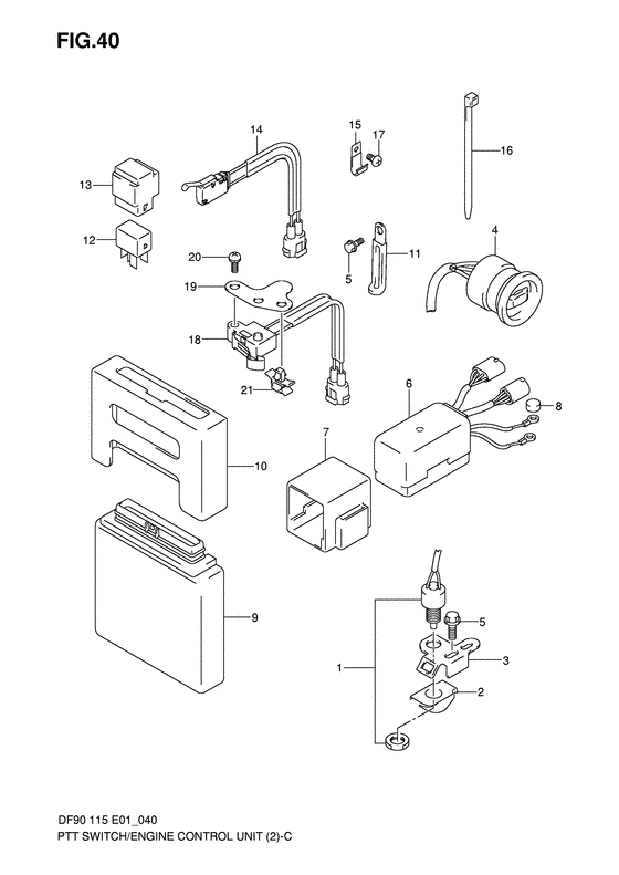 Suzuki DF 90 PTT Switch/Engine Control Unit