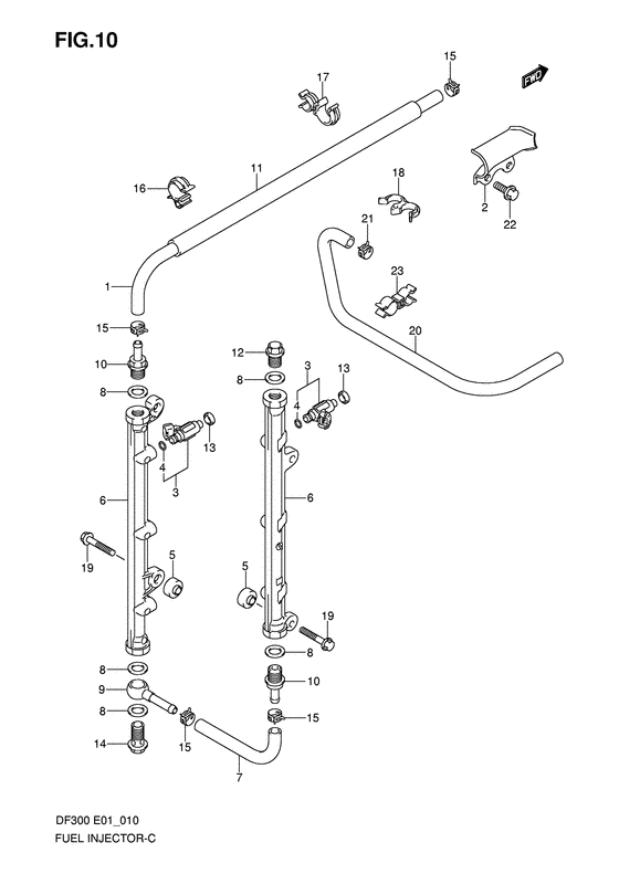 Suzuki DF 300 Fuel Injector