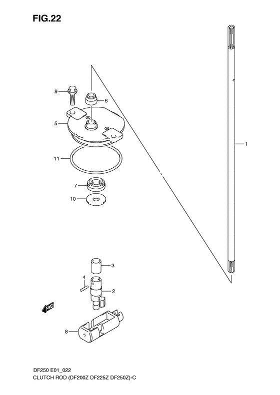 Suzuki DF 250 Clutch Rod (C/R)