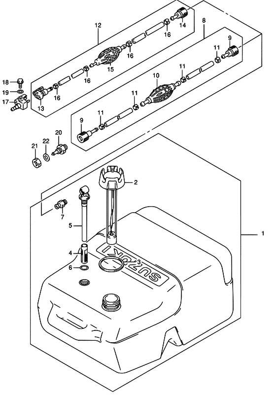 Suzuki DF 70 Fuel tank ((PLASTIC))