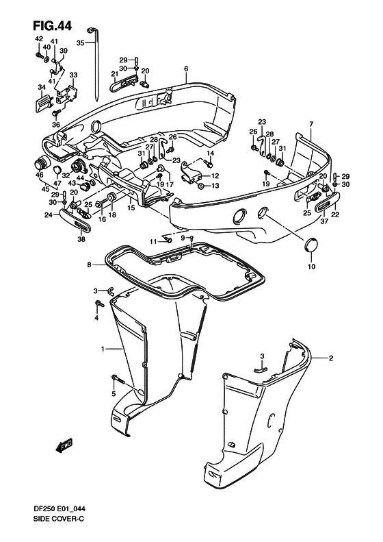 Suzuki DF 250 Side Cover