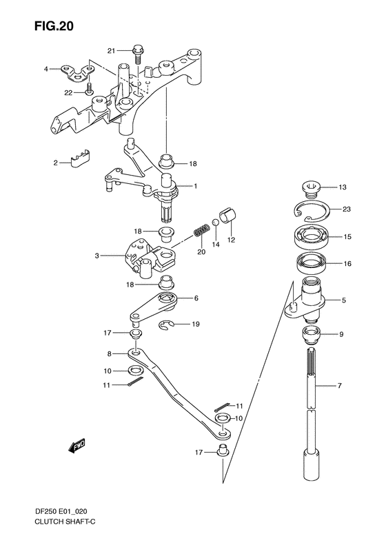 Suzuki DF 250 Clutch Shaft