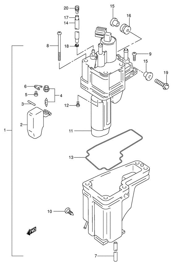 Suzuki DF 70 Fuel Vapor Separator (S/N 972016 to 2000)