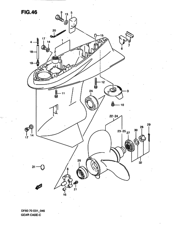 Suzuki DF 70 Gear case ((MODEL:01~09))