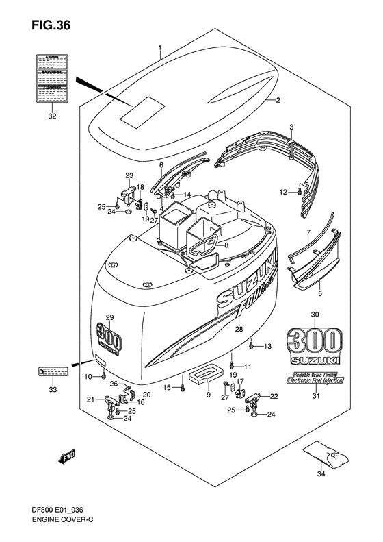 Suzuki DF 300 Engine Cover