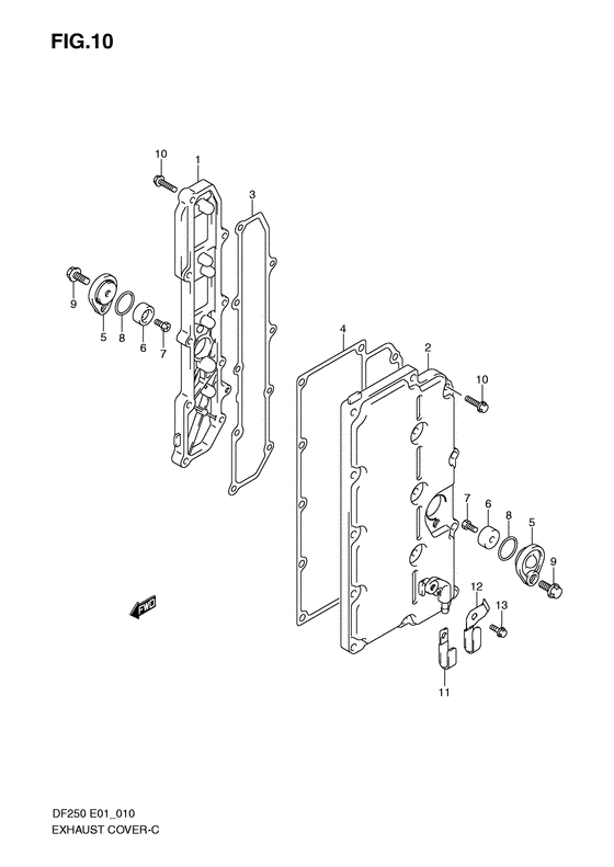 Suzuki DF 200 Exhaust Cover