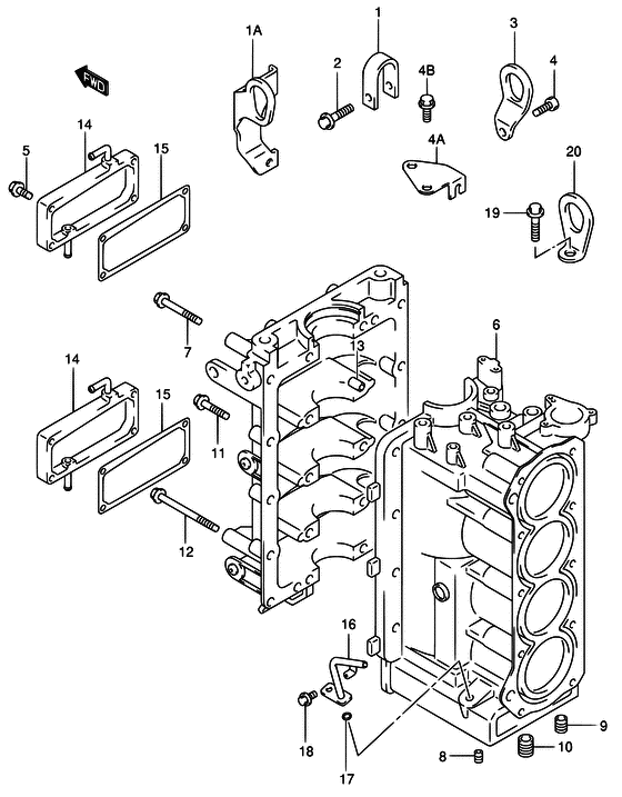 Suzuki DF 70 Cylinder block