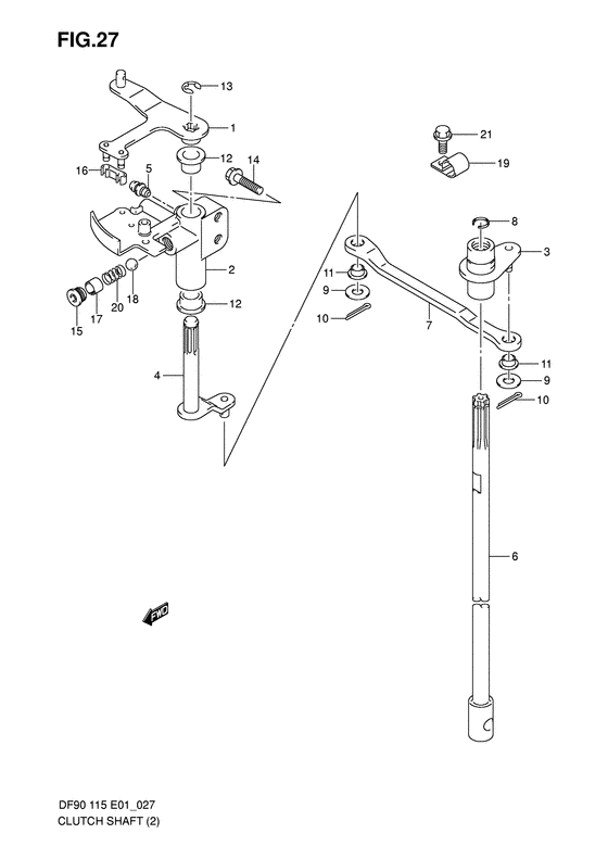 Suzuki DF 90 Clutch Shaft