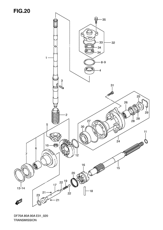 Suzuki DF 90 Transmission