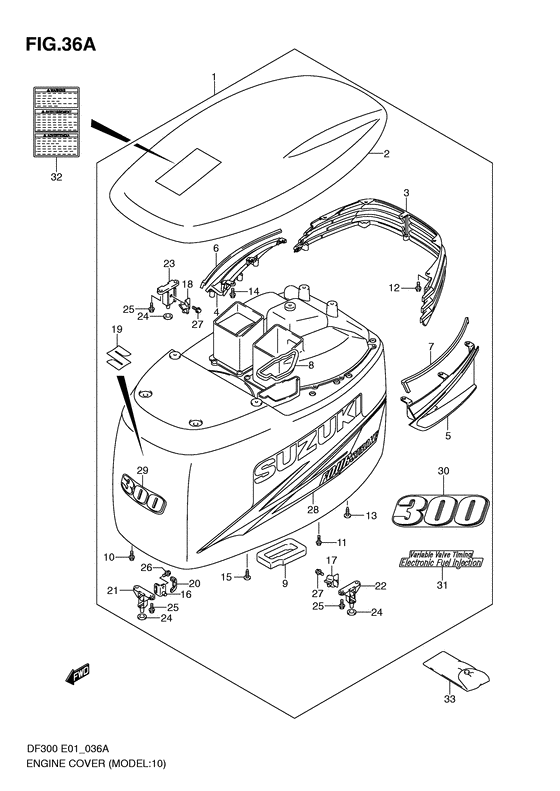 Suzuki DF 300 Engine Cover