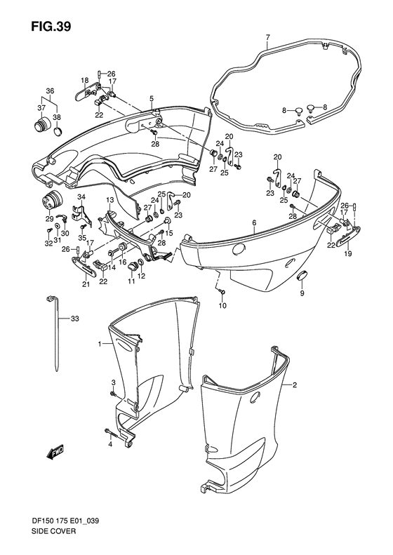 Suzuki DF 175 Side Cover