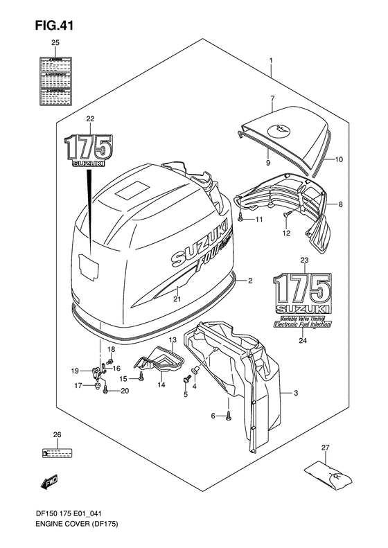Suzuki DF 175 Engine Cover(2006 to 2009)