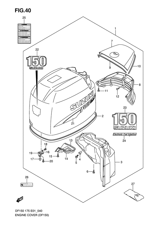 Suzuki DF 175 Engine Cover(2006 to 2009)
