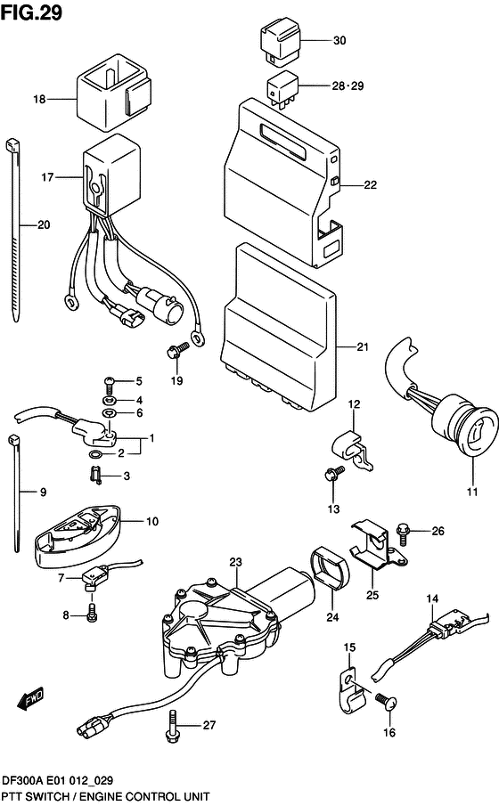 Suzuki DF 300 PTT Switch/Engine Control Unit