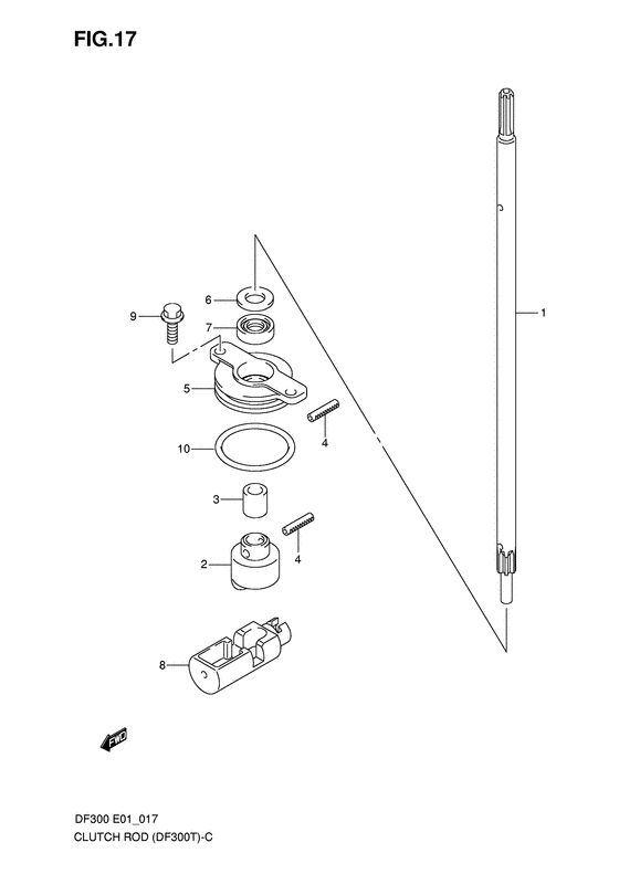 Suzuki DF 300 Clutch Rod