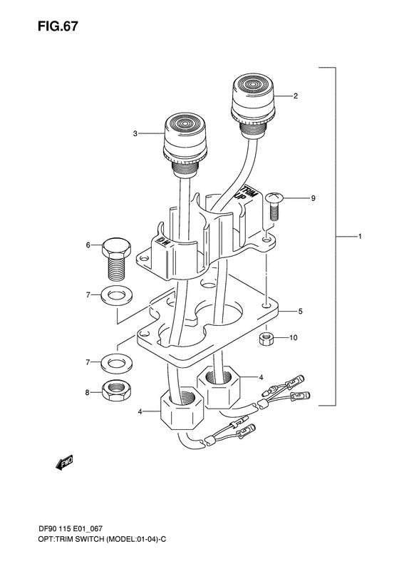 Suzuki DF 115 Opt: Trim Switch 2001 to 2004