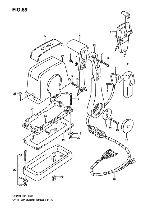 Suzuki DF 250 Opt: Top Mount Single (1)