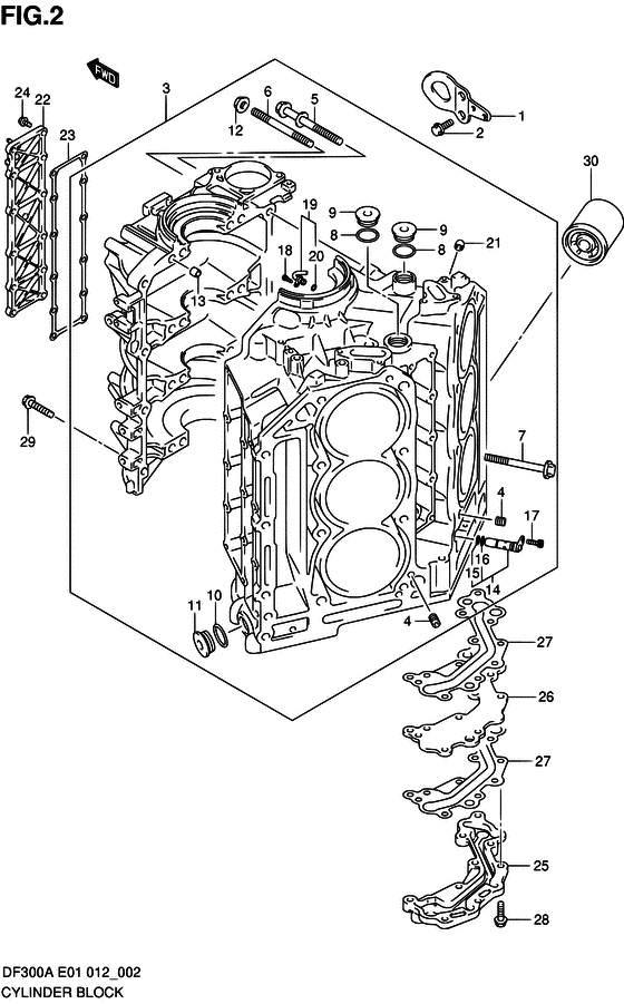 Suzuki DF 300 Cylinder Block