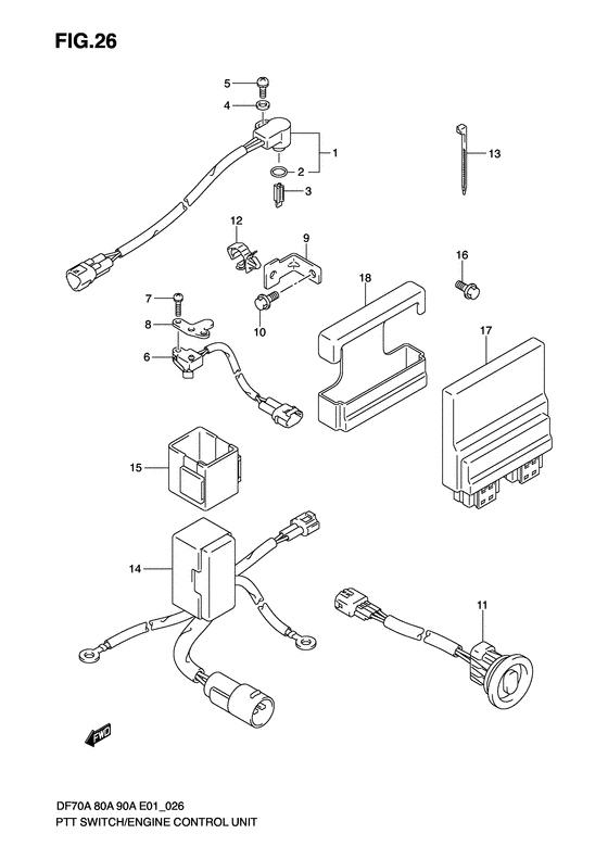 Suzuki DF 90 PTT Switch/Engine Control Unit