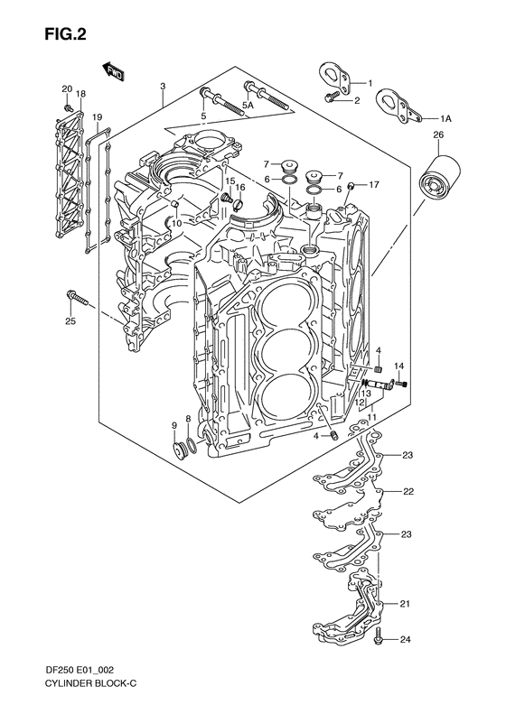 Suzuki DF 200 Cylinder Block