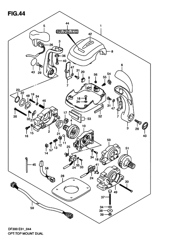 Suzuki DF 300 Opt: Top Mount Dual