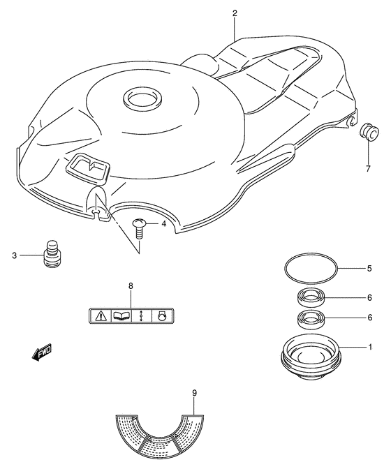 Suzuki DF 70 Under oil seal housing