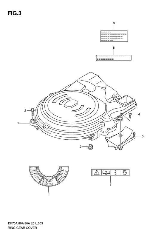 Suzuki DF 90 Ring Gear Cover